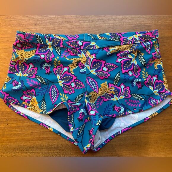 Boden Teal and Pink Patterned Swim shorts - Picture 1 of 7